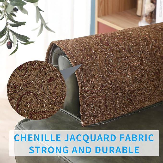 MINJIATEX Couch arm Covers,Non-Slip lace Sofa arm Cover Set of 2 Washable Sofa armrests Covers for Living Room Recliner Chair arm Cover Protectors for Leather Sofa armrest slipcover