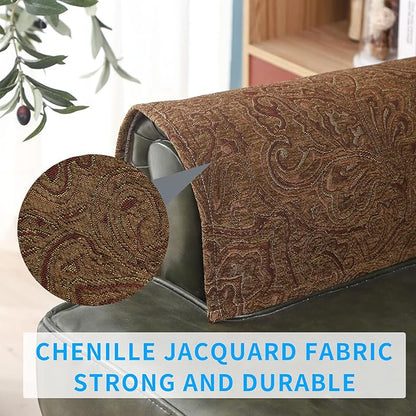 MINJIATEX Couch arm Covers,Non-Slip lace Sofa arm Cover Set of 2 Washable Sofa armrests Covers for Living Room Recliner Chair arm Cover Protectors for Leather Sofa armrest slipcover