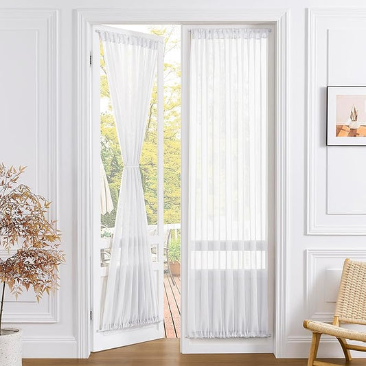 Tollpiz Sheer Door Curtain Closet Linen Textured Curtains Sheer Doorway Light by Tollpiz