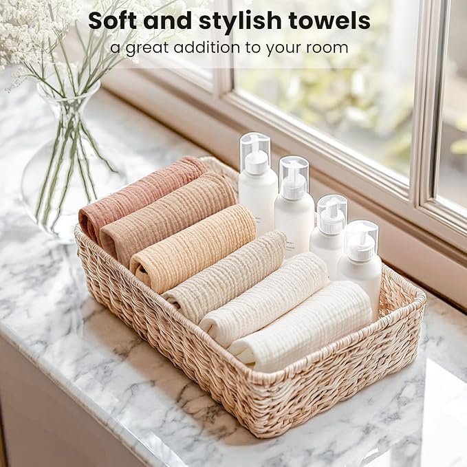Konssy 6 Pack Face Cloths, Soft Wash Cloth - Image 7