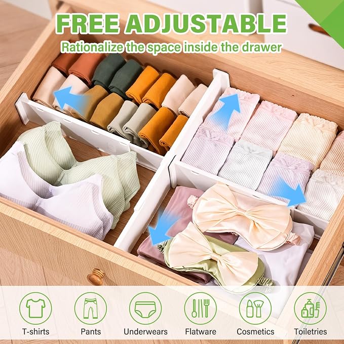 5 Pack Drawer Dividers 3.2" High Slim Organizers Expandable 10.8-17.9" - Image 7
