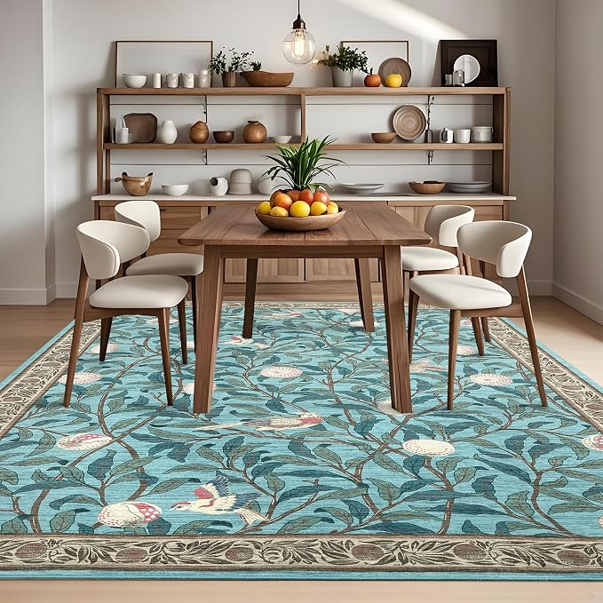 GarveeHome Boho Leaf Rugs for Bedroom, 5x7 Area Rugs for Living Room - Image 3