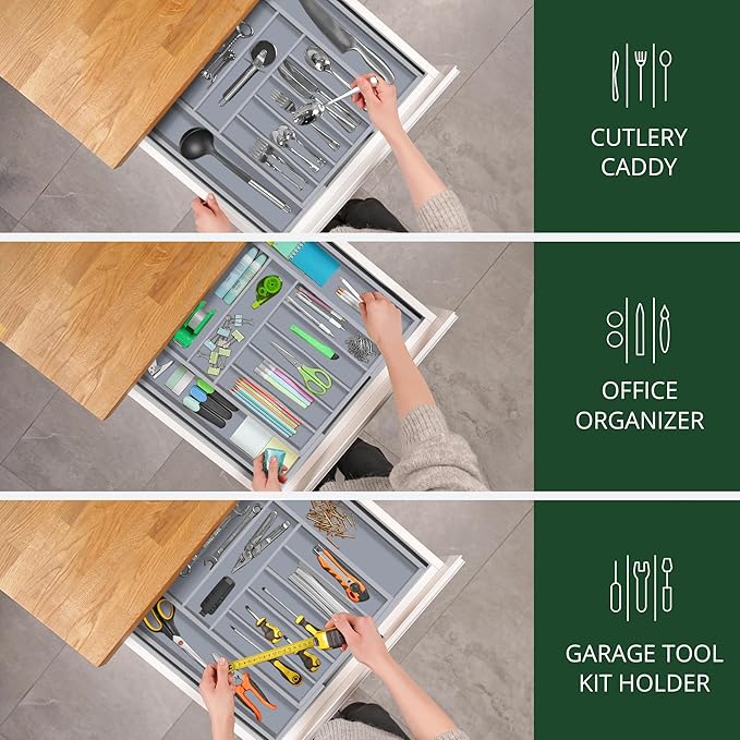 Luxury Bamboo Kitchen Drawer Organizer - Image 8