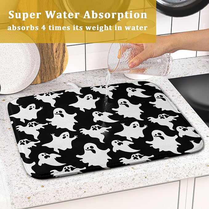 Halloween Bat Ghosts Dish Drying Mat - Image 7