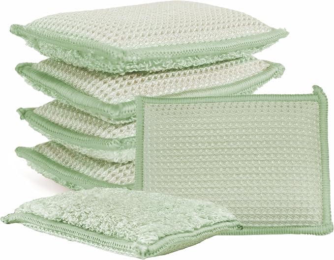 Bamboo Kitchen Sponges Heavy Duty Natural Cleaning Sponges Non-Scratch Dish by GUOYUANGLO