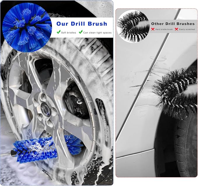 Drill Brush for Car Wheel, Highly Dense Wheel Rim Cleaning Brush - Image 4