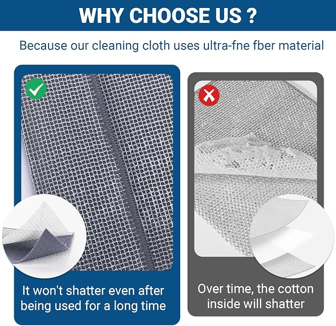 10 Pcs New Upgrade 3-Layer Non Scratch Wire Dishcloth, Wire Dishwashing Rag - Image 5