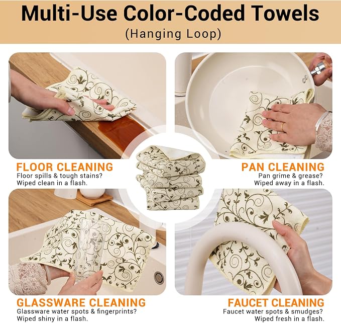 YUA Microfiber Cleaning Cloth 12 Pack, Microfiber Towels Cleaning, Microfiber - Image 7