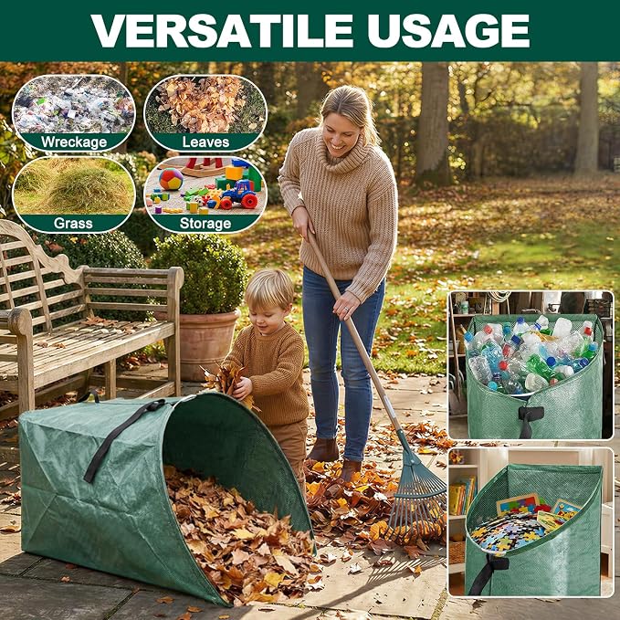 2 Pack 60 Gallon Large Leaf Collector, Dustpan-Style Lawn and Leaf Bags - Image 7