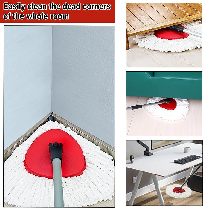 3 Pack White Spin Mop Replacement Heads, Mop Head Replacement 100% Microfiber - Image 6