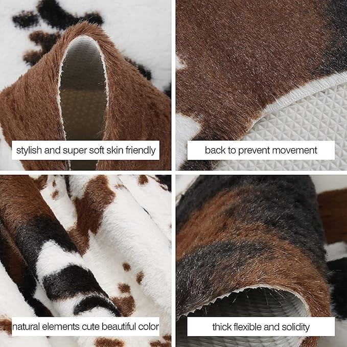MACEVIA Cowhide Rug Cute Cow Print Rugs Western Decor - Image 5