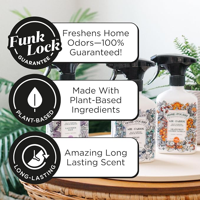 Home-Pourri Air + Fabric Multi-Purpose Odor Freshener Spray, Bamboo Rain - Image 4