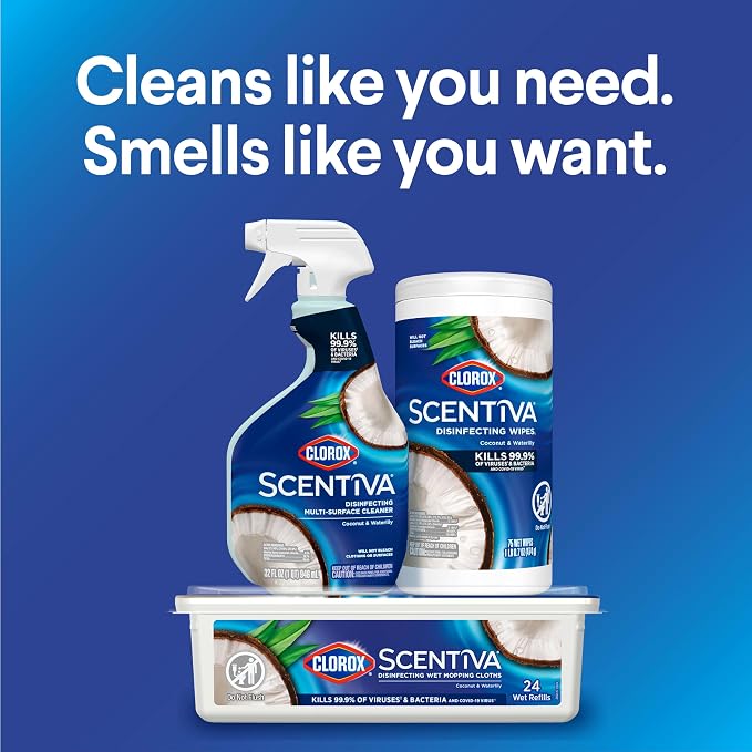 Clorox Scentiva Disinfecting Wet Mopping Cloths, Coconut and Waterlily - Image 9