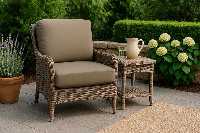 Cushion Source Rounded Back Seat Cushion, 19.5" x 20" x 5" deep Indoor and Outdoor Durable seat Cushion Made with Fade Resistant Sunbrella Fabric, Hidden Zipper, Sunbrella Canvas Granite