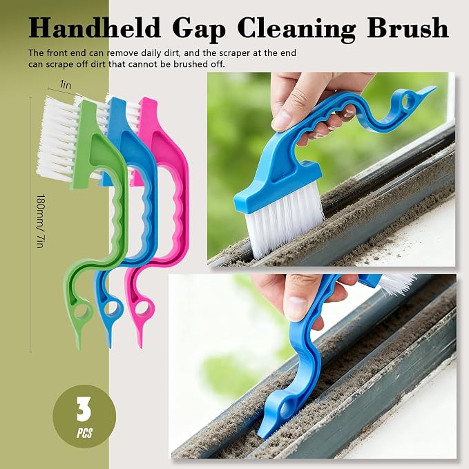 15Pcs Crevice Cleaning Brush Set Hard Bristle Scrub Brushes Tools Groove Gap - Image 4