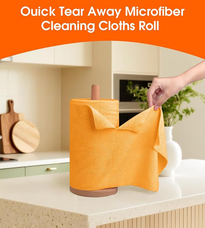Microfiber Cleaning Cloth Roll–100 Pack, Tear Away Microfiber Towels, - Image 5