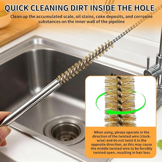 14pcs Brass Wire Brush Stainless Steel Wire Brushes Bottle Brush Set, Tube - Image 5