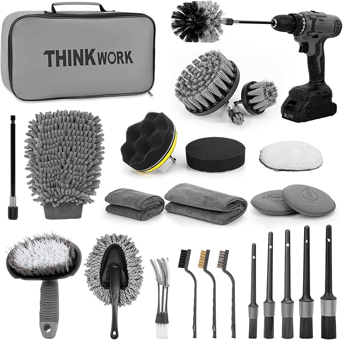 THINKWORK Car Detailing Kit, Car Detailing Brush Set, Car Cleaning Drill Brush by THINKWORK