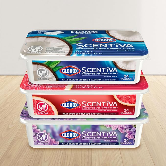 Clorox Scentiva Disinfecting Wet Mopping Cloths, Coconut and Waterlily - Image 10