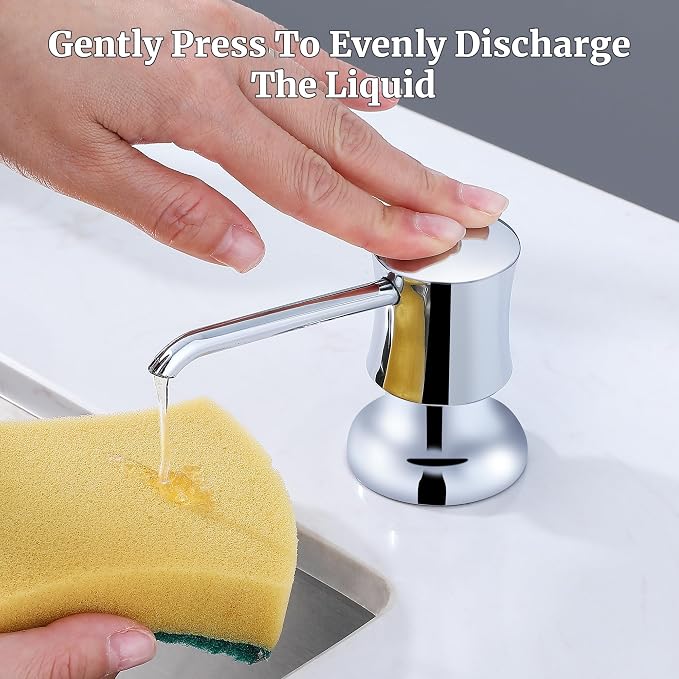 Soap Dispenser for Kitchen Sink Chrome Upgrade Built-in and Refill-from-Top - Image 6