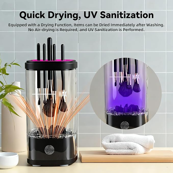 3 IN 1 Electric Makeup Brush Cleaner Machine, Portable Automatic USB Cosmetic - Image 7