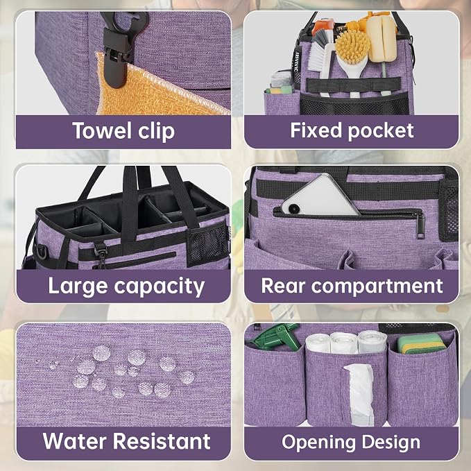 Wearable Cleaning Caddy Bag for Cleaning Supplies, Large Capacity Cleaning - Image 4