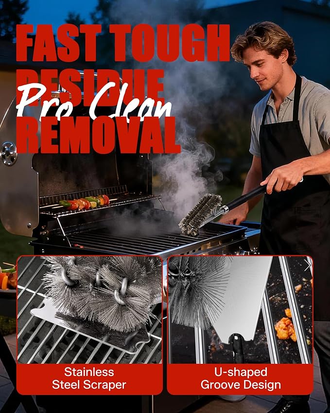 Grill Brush with Scraper - Image 3