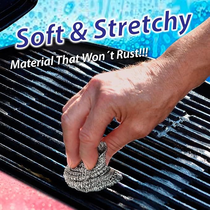 Stainless Steel Scrubber Set, Metal Sponge, Stainless Steel Scouring Pad - Image 3