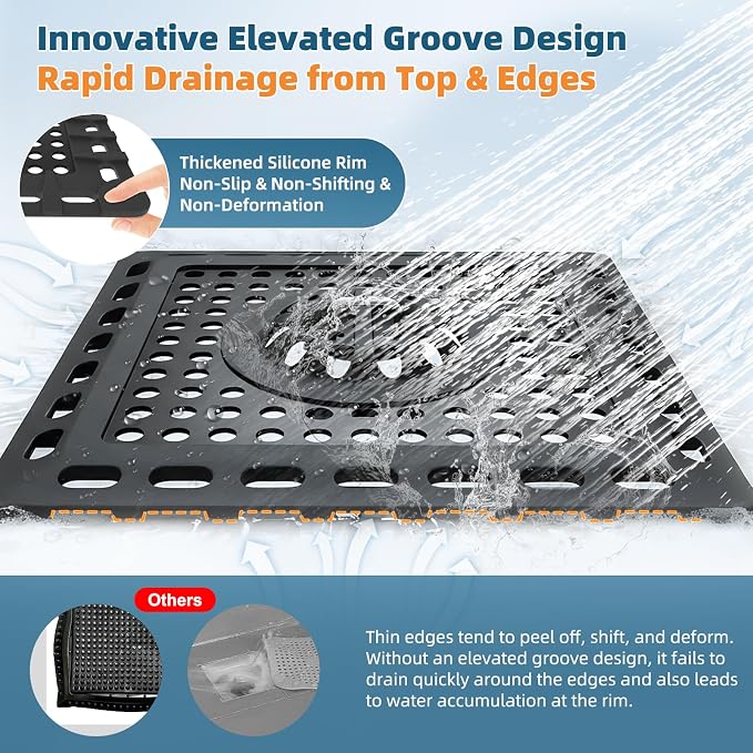 Hibbent 2 Pack Shower Drain Hair Catcher, Shower Drain Cover - Image 4