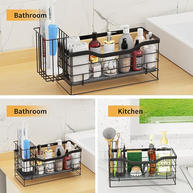 Sponge Holder for Kitchen Sink, Stainless Steel Sink Caddy and Drying Rack - Image 6