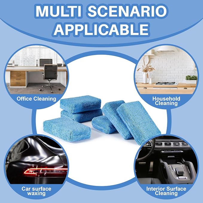 Sukh 6 Pack Microfiber Rectangle Sponge Detailing Pads - Image 8