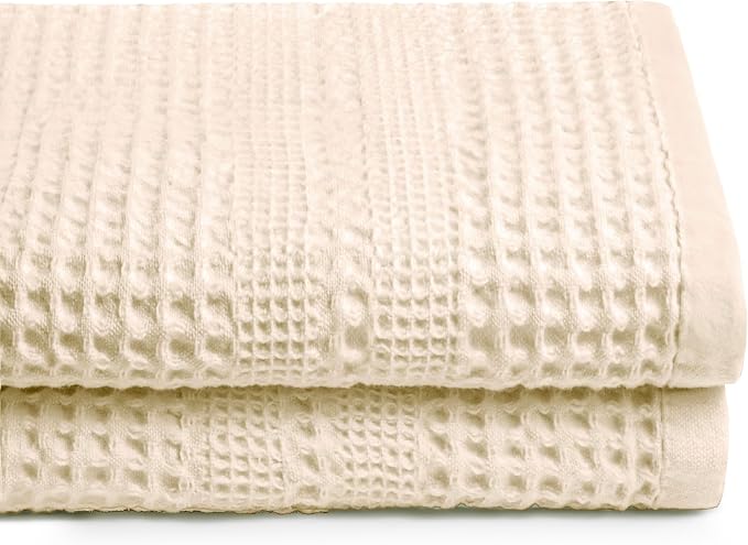 GILDEN TREE Waffle Towels for Bathroom, 100% Cotton Quick Dry Towel, Waffle by GildenTree