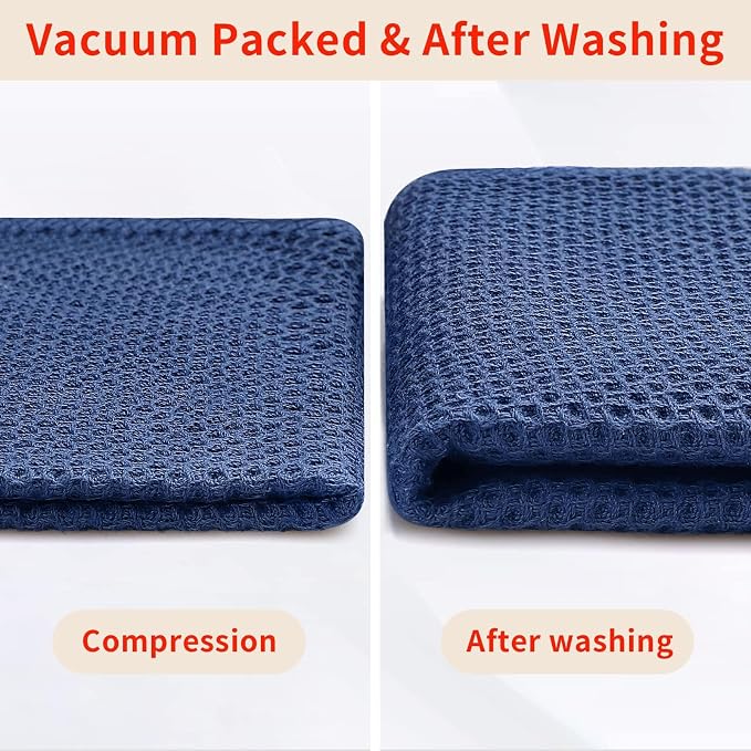 Homaxy 100% Cotton Kitchen Towels and Dishcloths Set, 12 x 12 Inches and 13 x - Image 8