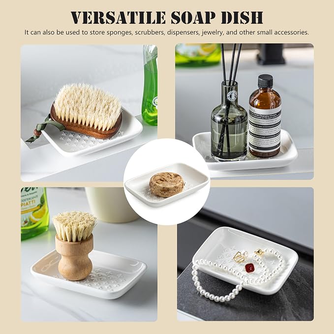 Gomakren Soap Dish, Shower Soap Holder, Ceramic Soap Dishes - Image 7