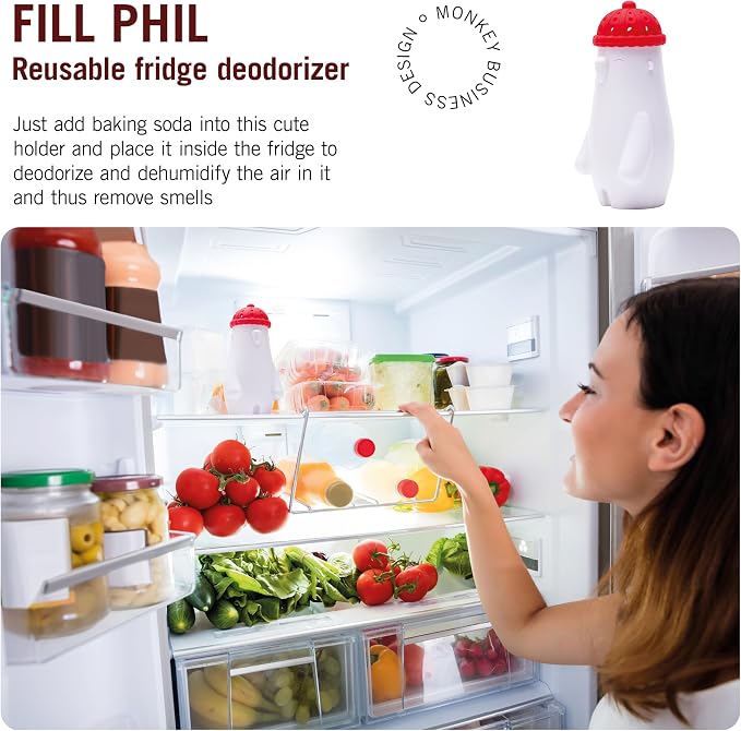 Monkey Business Fill Phil Refrigerator Deodorizer, Baking Soda Container - Image 2