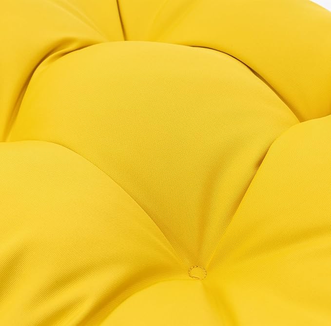 QILLOWAY Outdoor Patio Wicker Seat Cushions Group Loveseat/Two U-Shape/Two Lumbar Pillows for Patio Furniture,Wicker Loveseat,Bench,Porch,Settee of 5 (Yellow)