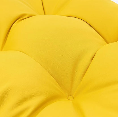 QILLOWAY Outdoor Patio Wicker Seat Cushions Group Loveseat/Two U-Shape/Two Lumbar Pillows for Patio Furniture,Wicker Loveseat,Bench,Porch,Settee of 5 (Yellow)