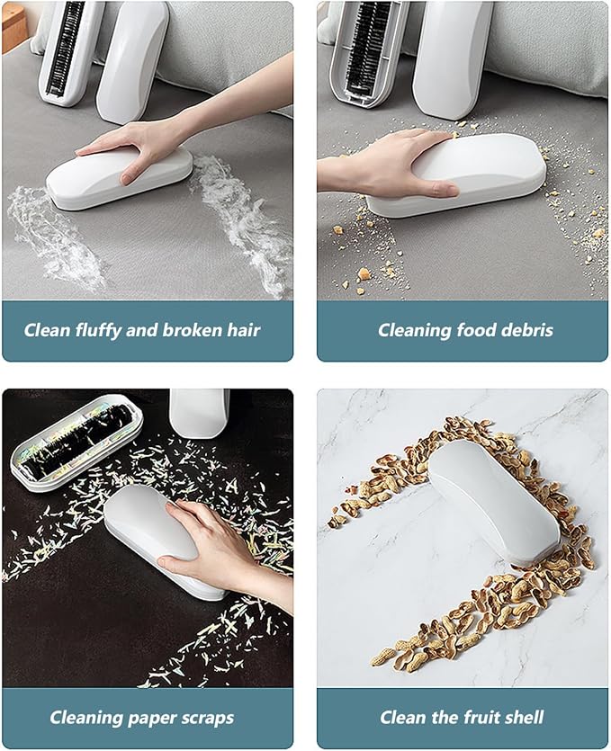 Crumb Sweeper 2Pcs Handheld Rolling Ergonomic PP Bristle Nutshell Crumb Brush - Image 7
