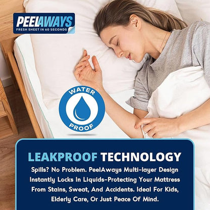 Peelaways Waterproof Disposable Bed Sheets – As Seen On Shark Tank | 3-Layer Absorbent Wellness Sheets for Elderly, Homecare, Hospital Use and Travel