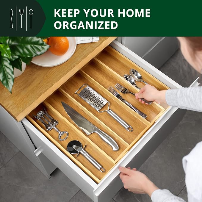 ROYAL CRAFT WOOD Luxury Bamboo Kitchen Drawer Organizer - Image 6