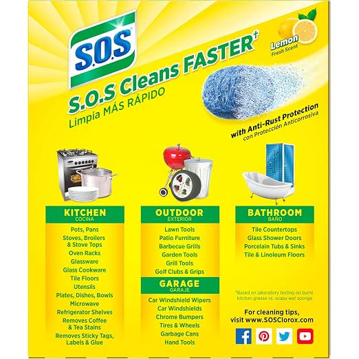 S.O.S Steel Wool Soap Pads, Lemon Fresh - Image 10