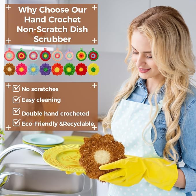 Kenning 16 Pcs Dish Scrubber Non Scratch Dish Washing Scrubbers Reusable - Image 6