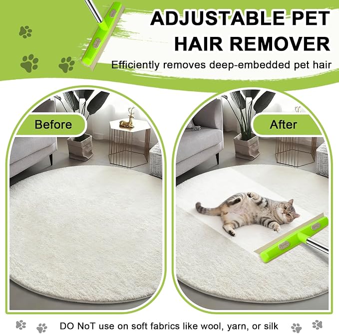 Pet Hair Removal Rubber Broom, Carpet rake - Image 4