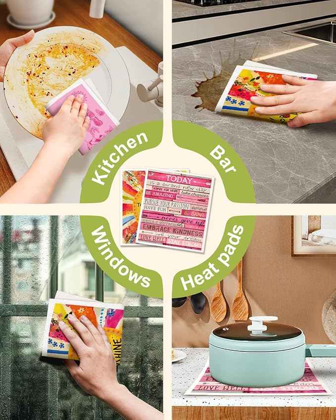 6 Pack Swedish Dishcloths for Kitchen - Image 6