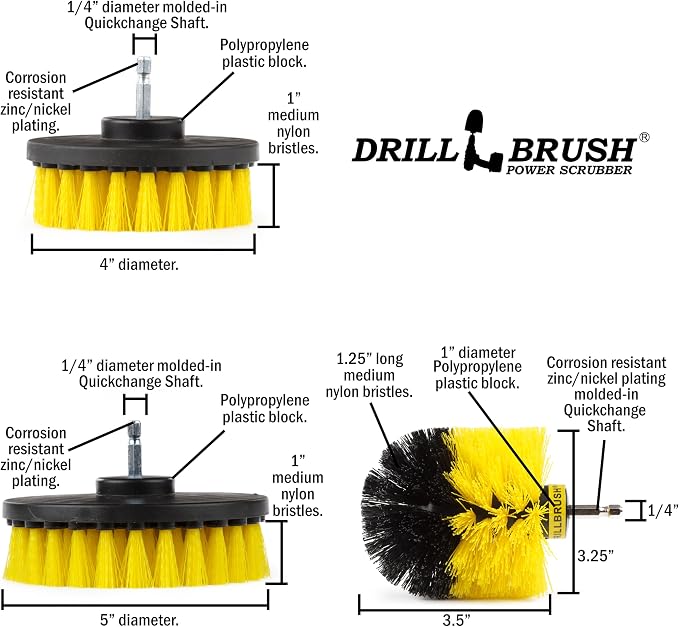 Drill Brush Attachments for Cleaning Shower, Bath Mat, Fiberglass, Cast Iron - Image 6