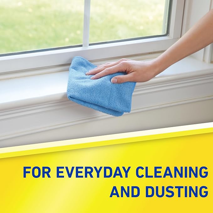 Quickie Microfiber Cleaning Cloth 14 x 14 Inches Blue Pack of 24 Washable and - Image 4