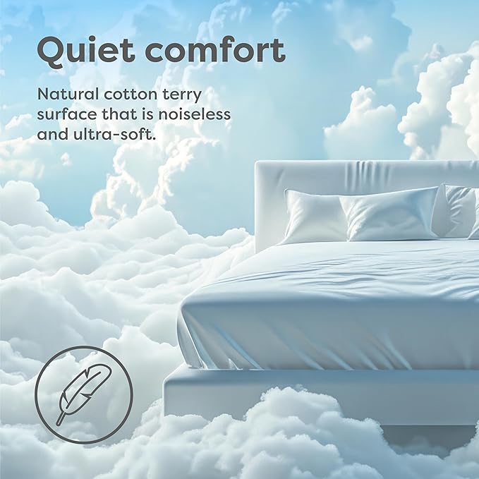 HOSPITOLOGY PRODUCTS TwinXL Mattress Protector Hypoallergenic Natural Cotton - Waterproof - Fitted Cover - Machine Washable - 38" W x 80" L
