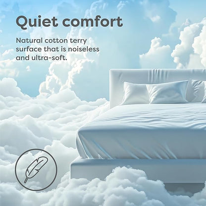 HOSPITOLOGY PRODUCTS TwinXL Mattress Protector Hypoallergenic Natural Cotton - Waterproof - Fitted Cover - Machine Washable - 38" W x 80" L