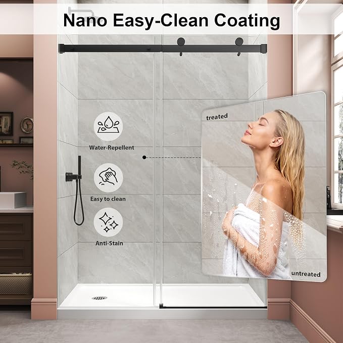 Frameless Shower Door, Single Sliding Glass Shower Door - Image 3