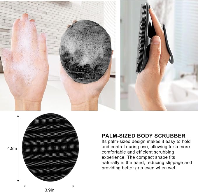 INNERNEED Soft Silicone Body Scrubber Handheld Shower Cleansing Brush, Gentle - Image 4